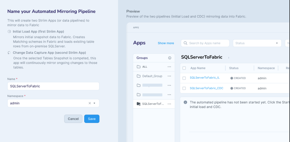 Mirroring SQL Server Database to Microsoft Fabric - Striim